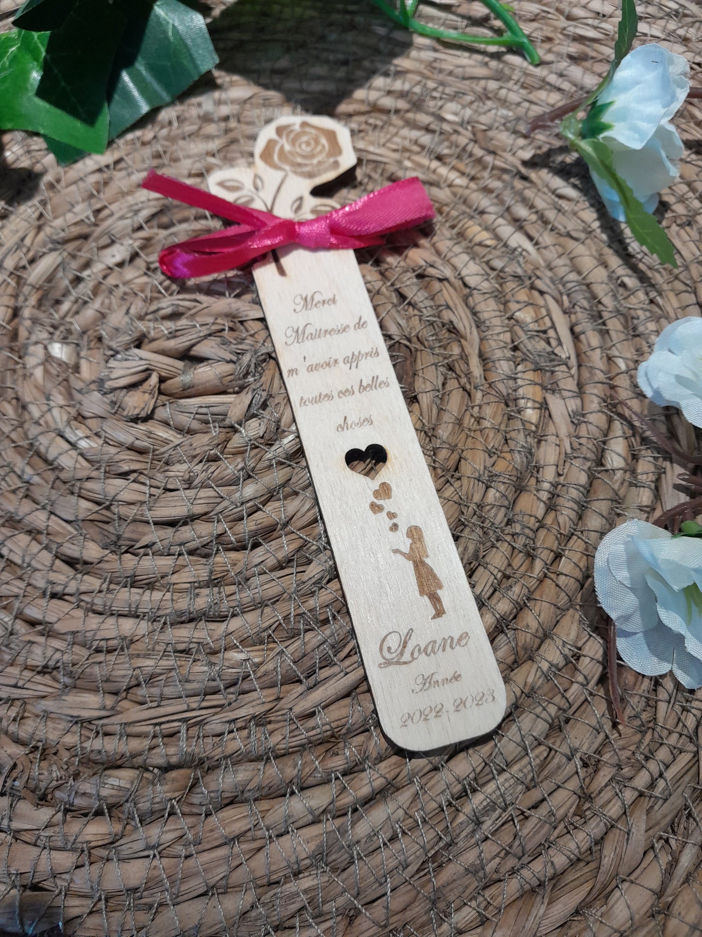 Marque-page - Modèle cœurs rose