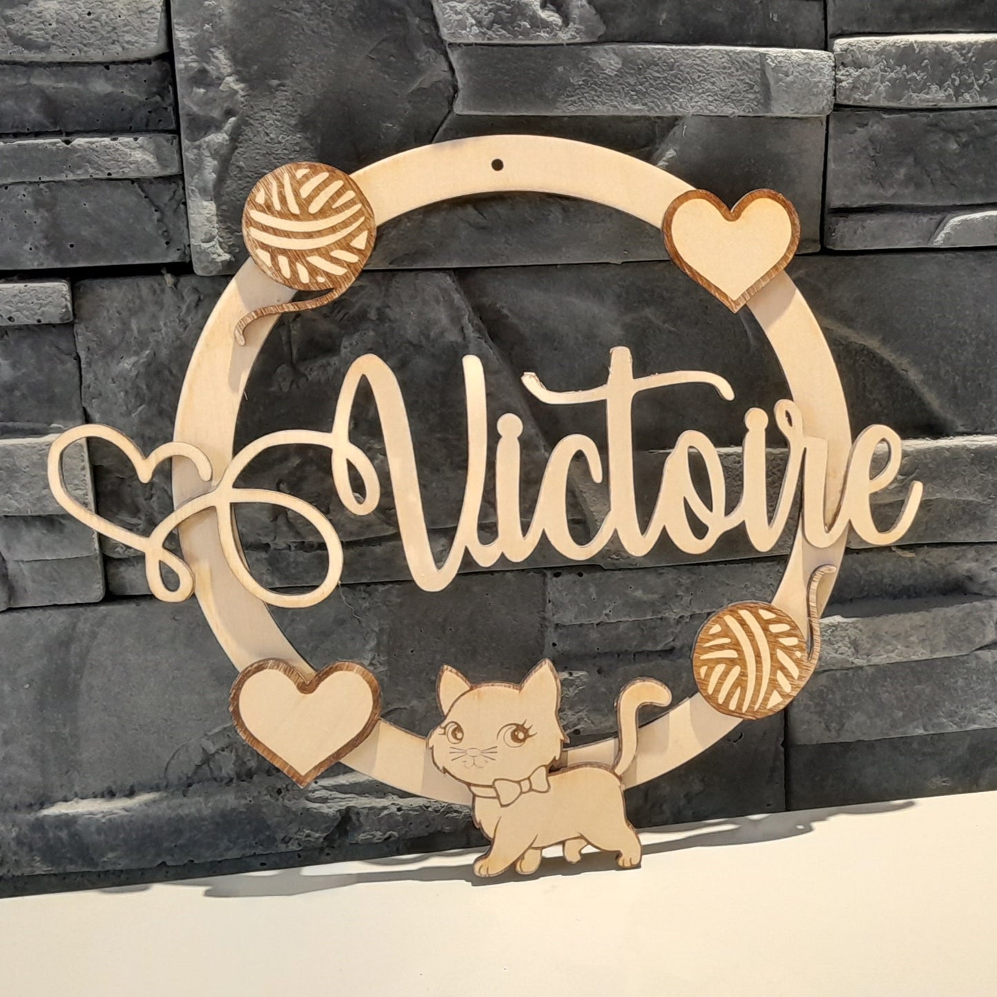 Plaque de porte en bois - 3D