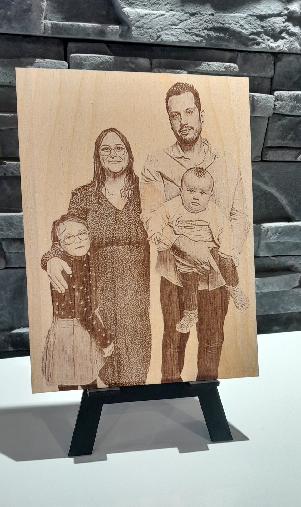 Gravure photo sur bois