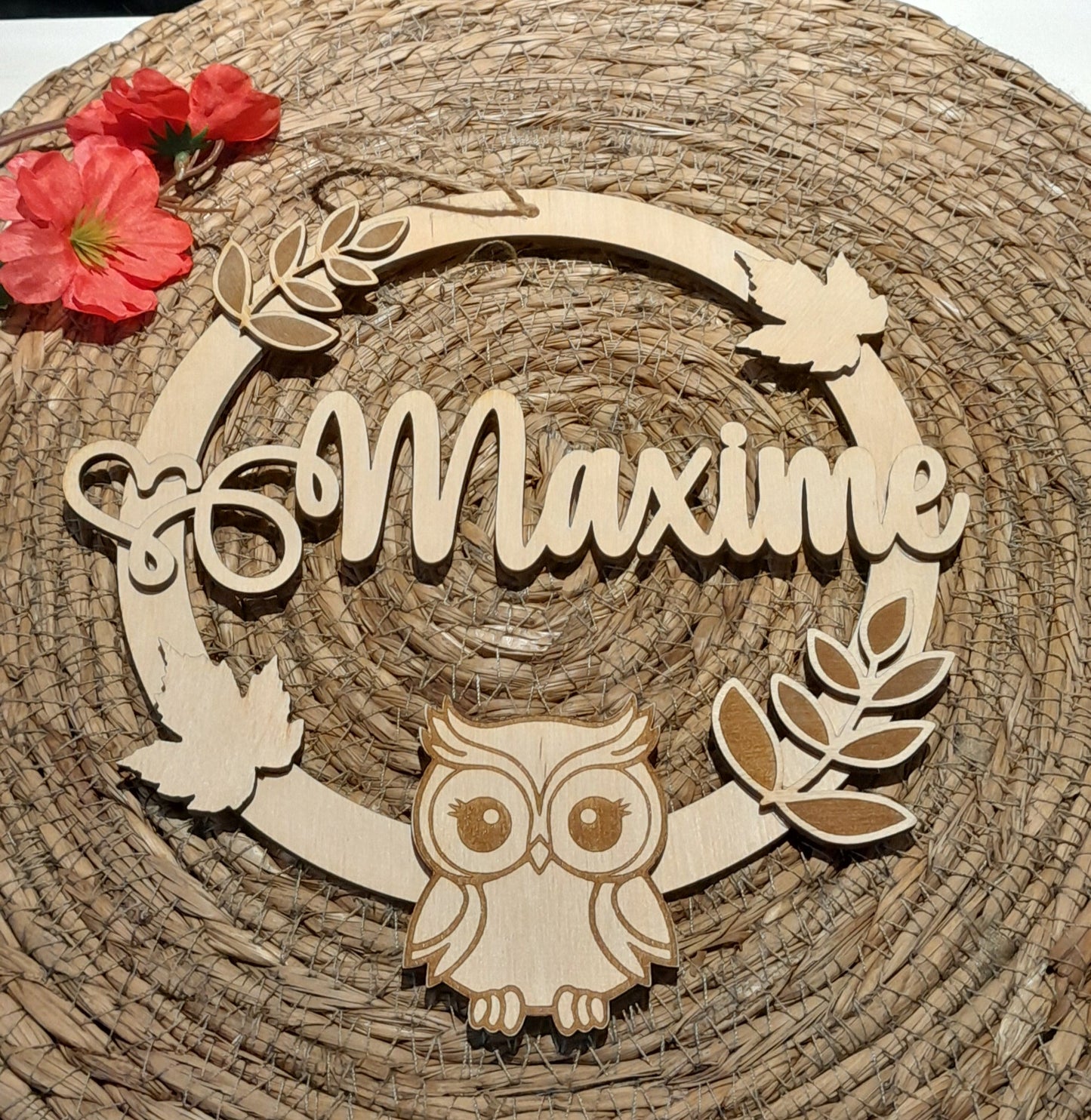 Plaque de porte en bois - 3D