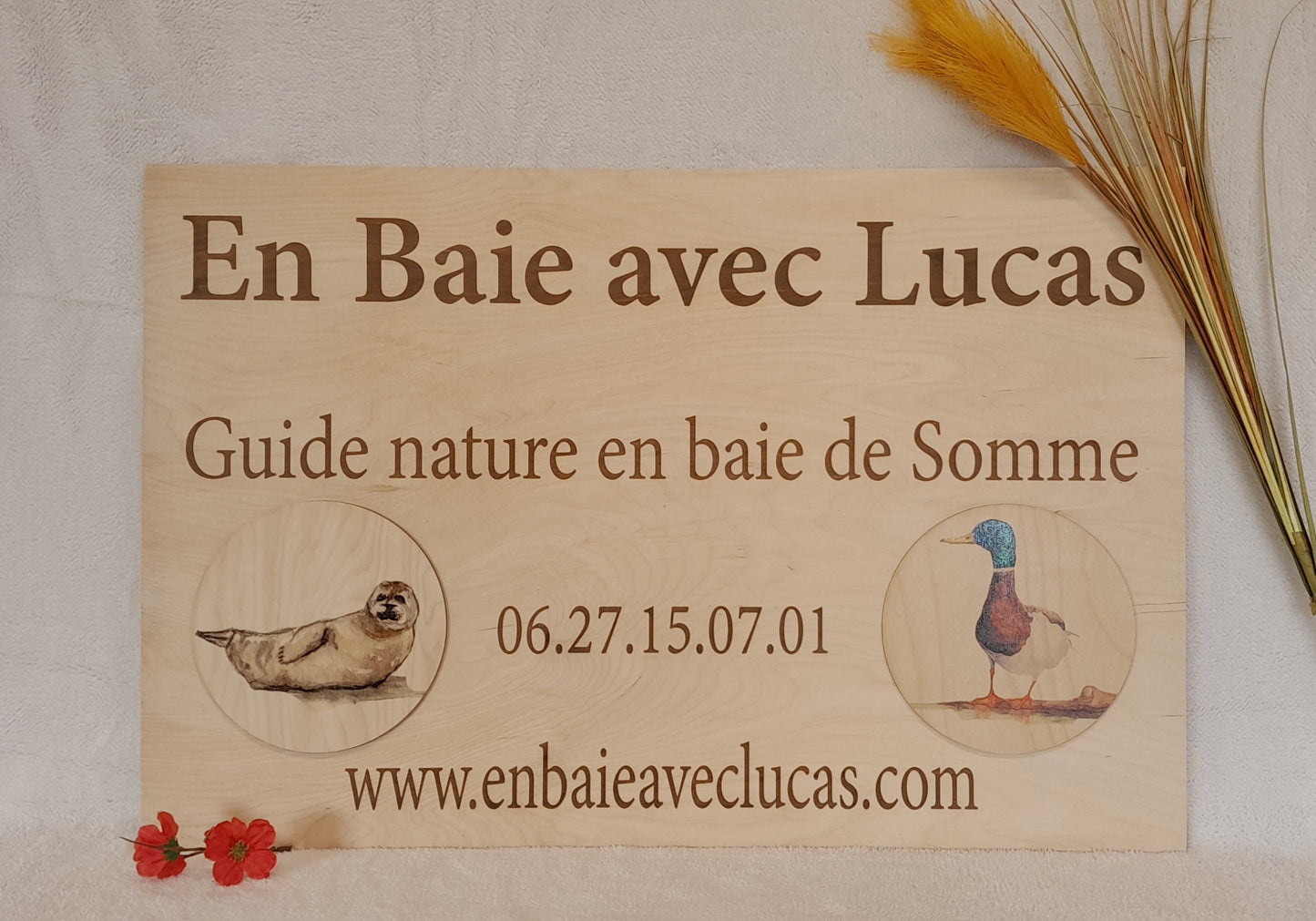 Enseigne bois 75cm x 45cm - 3D