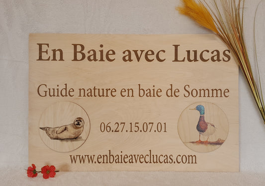 Enseigne bois 75cm x 45cm - 3D