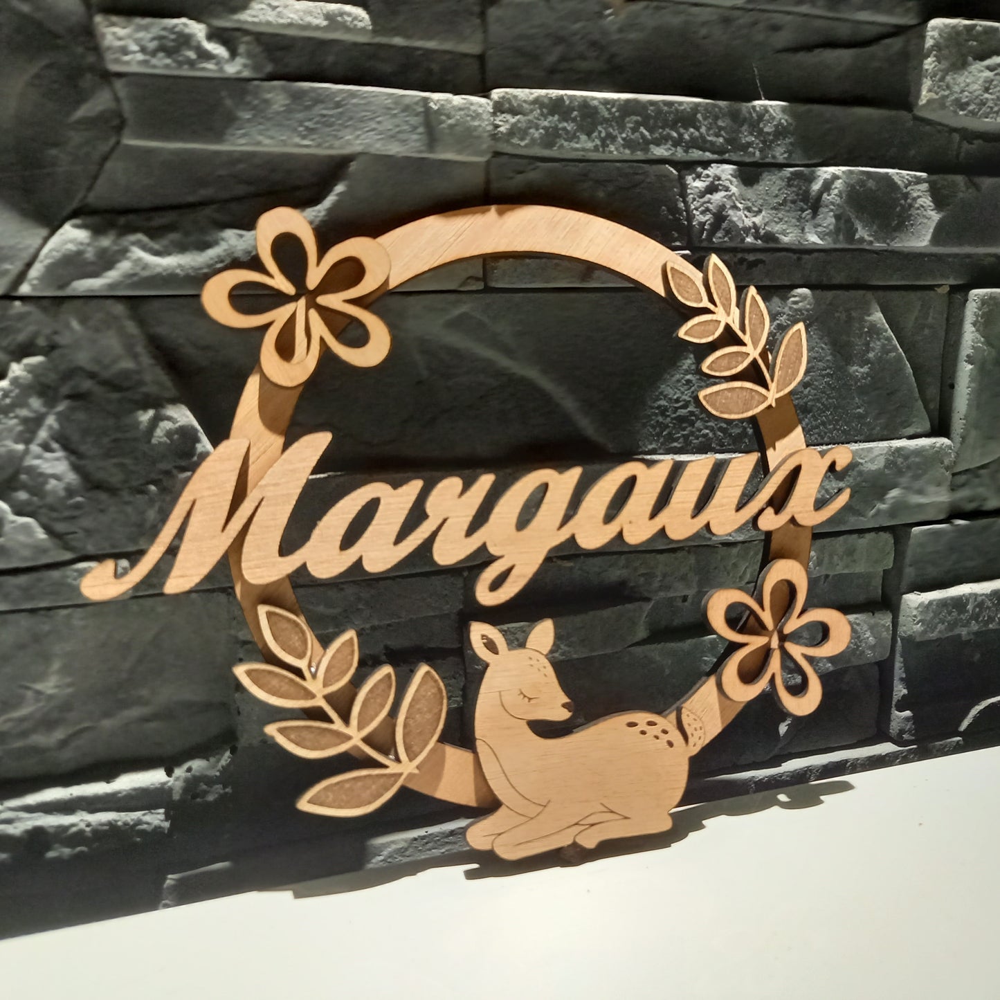 Plaque de porte en bois - 3D