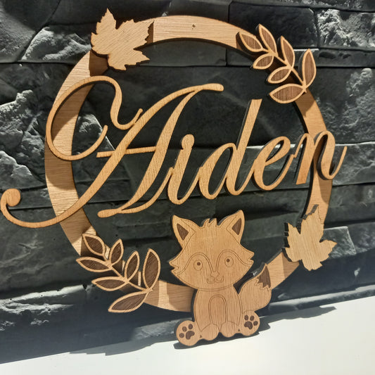Plaque de porte en bois - 3D